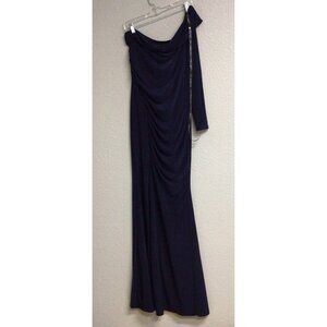 Club L NWT Blue Bardot Long Sleeve Maxi Dress Women’s Size 8 One Shoulder